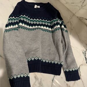 Janie and Jack Navy and Gray Patterned Sweater